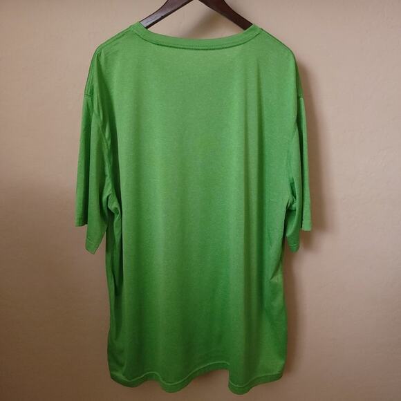 Reebok Heathered Green Short Sleeve Athletic Performance Shirt - Picture 7 of 13